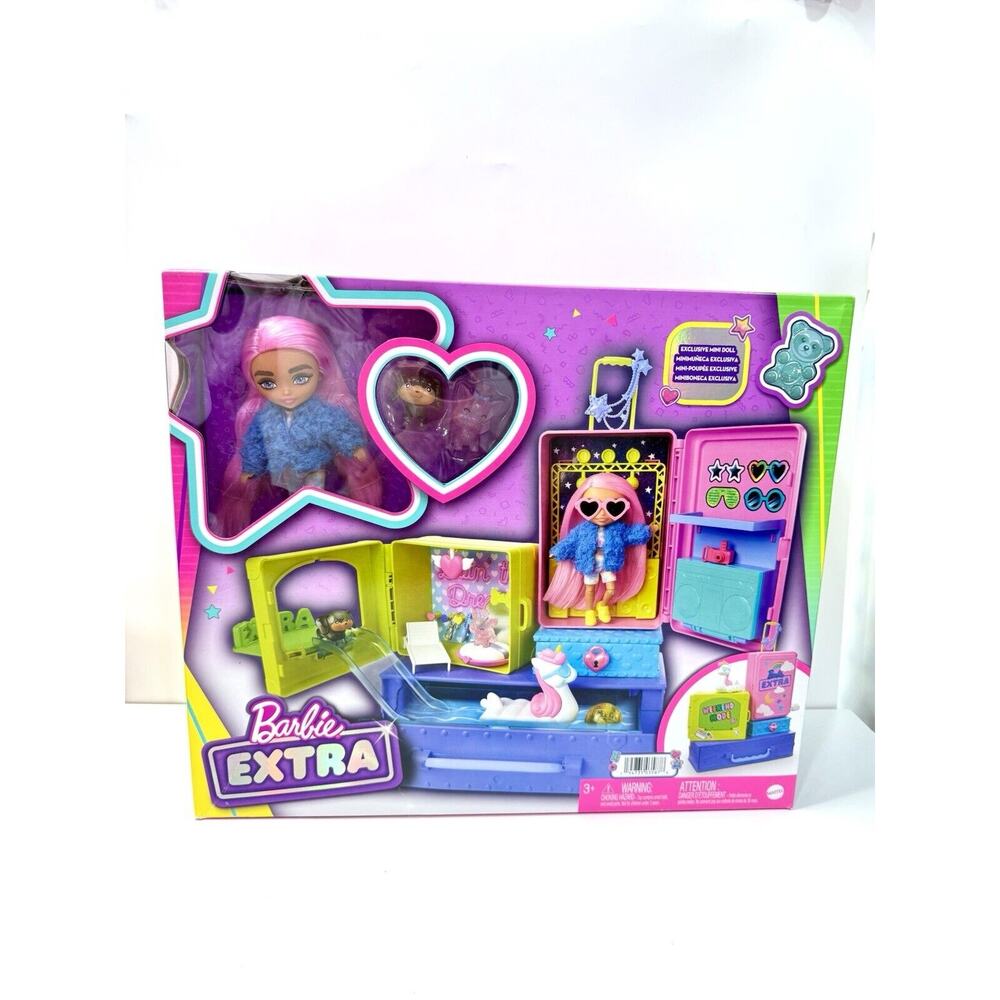 Barbie Extra Minis Pets Playset With Exclusive Mini Doll 2 Puppies & Accessories